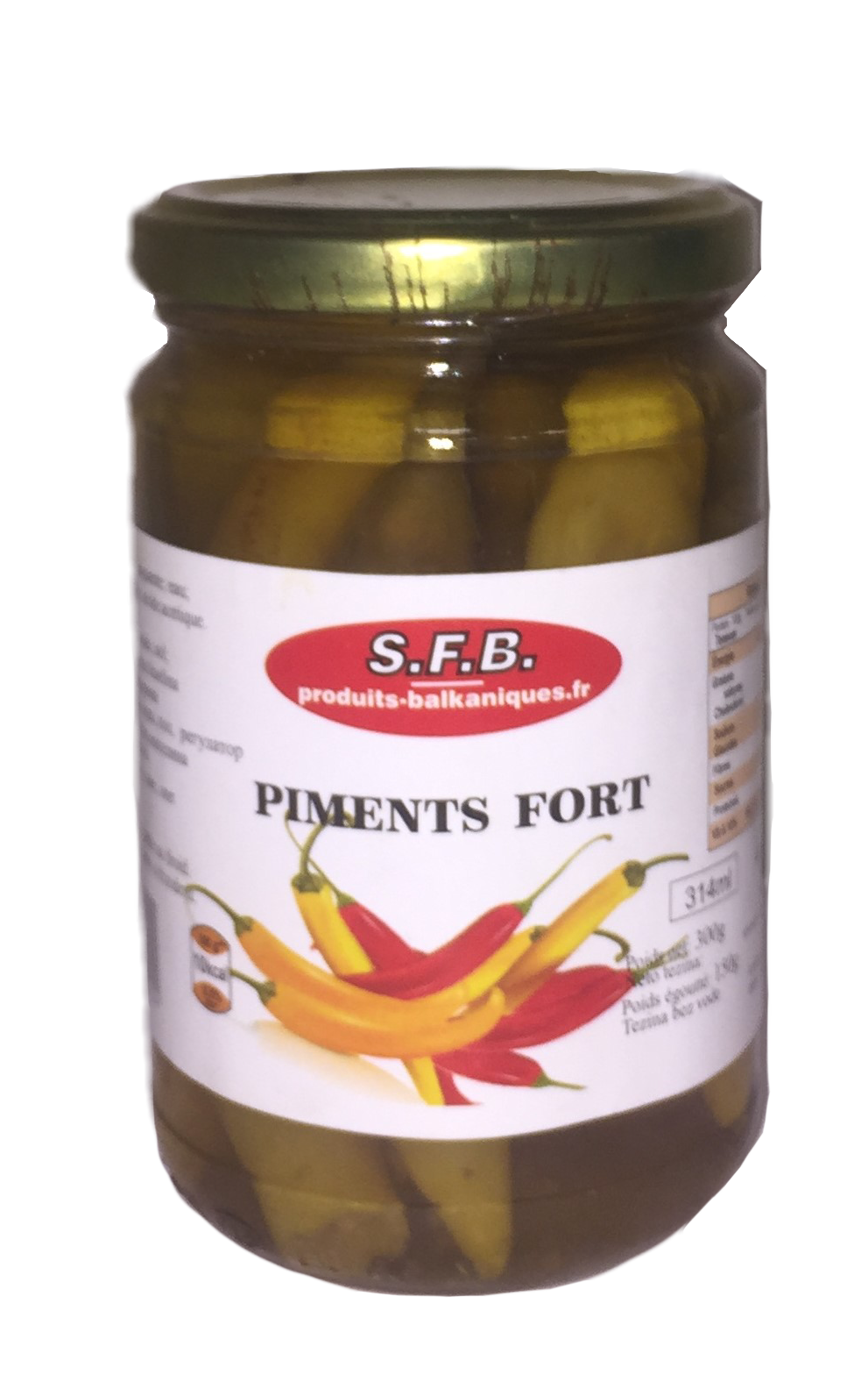 Piments Feferoni piquant 314ml SFB
